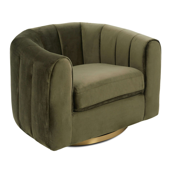 Cosey Green Velvet Swivel Chair - Ashcoft Furniture