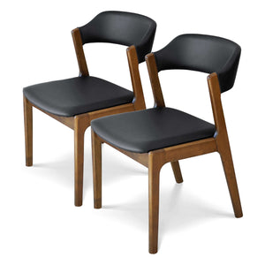 Enzo Black Leather Dining Chair (Set of 2)