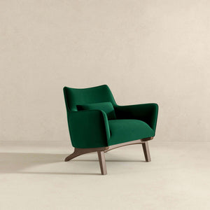 Brayden Mid Century Modern Dark Green Velvet Armchair