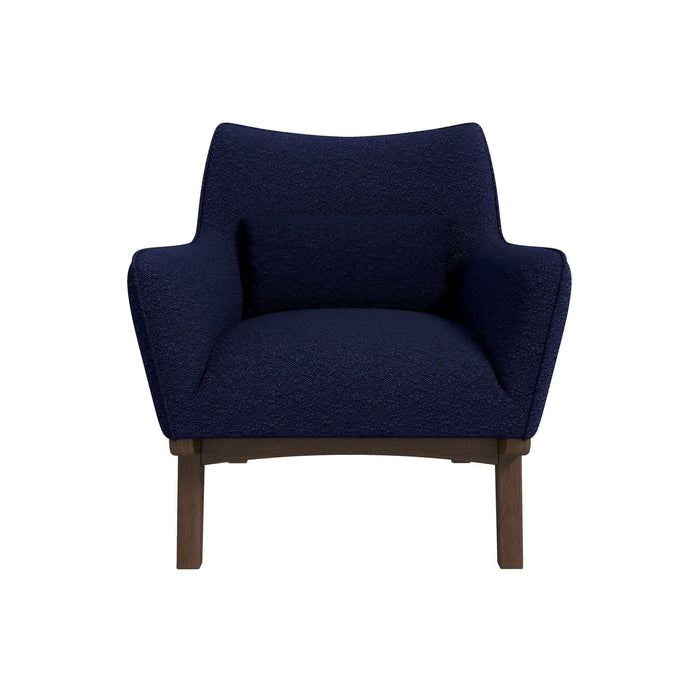 Brayden Mid Century Modern Dark Blue Boucle Armchair