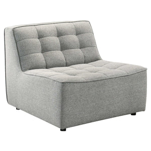 Selen Mid-Century Modern Light Grey Linen Corner Sectional Sofa