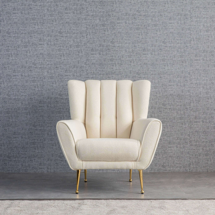 Gianna Tufted French Beige Boucle Armchair