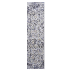 Payas Grey - Blue Runner Rug Size 2'2'' x 8'