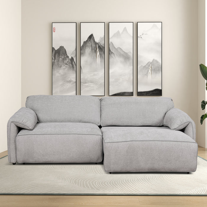 Cleveland Dual PWR Convertible Sofa - Silver Linen