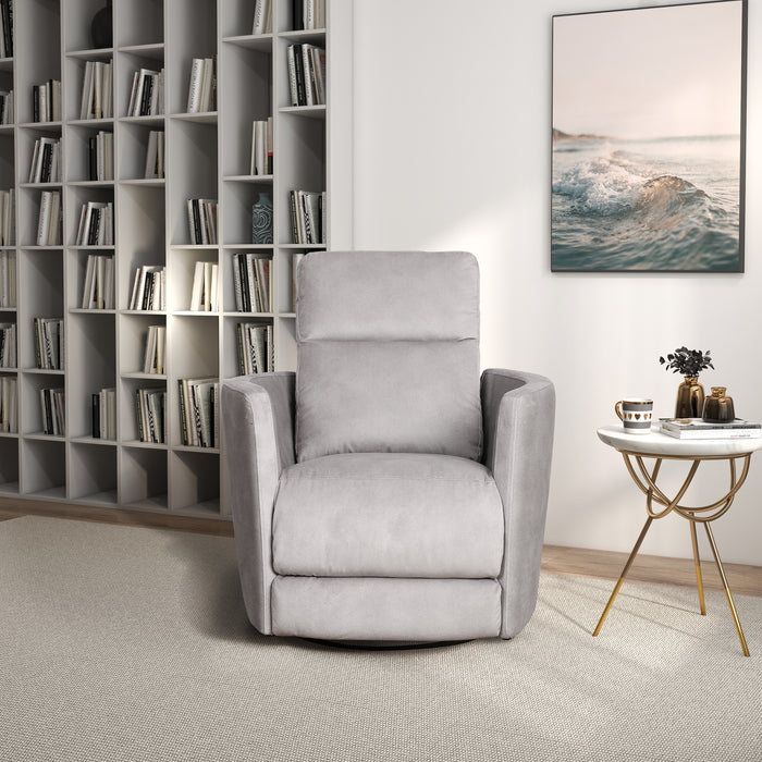 Lawson Swivel Glider Suede Recliner Chair - Latte