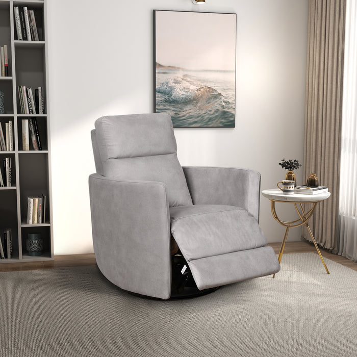 Lawson Swivel Glider Suede Recliner Chair - Latte