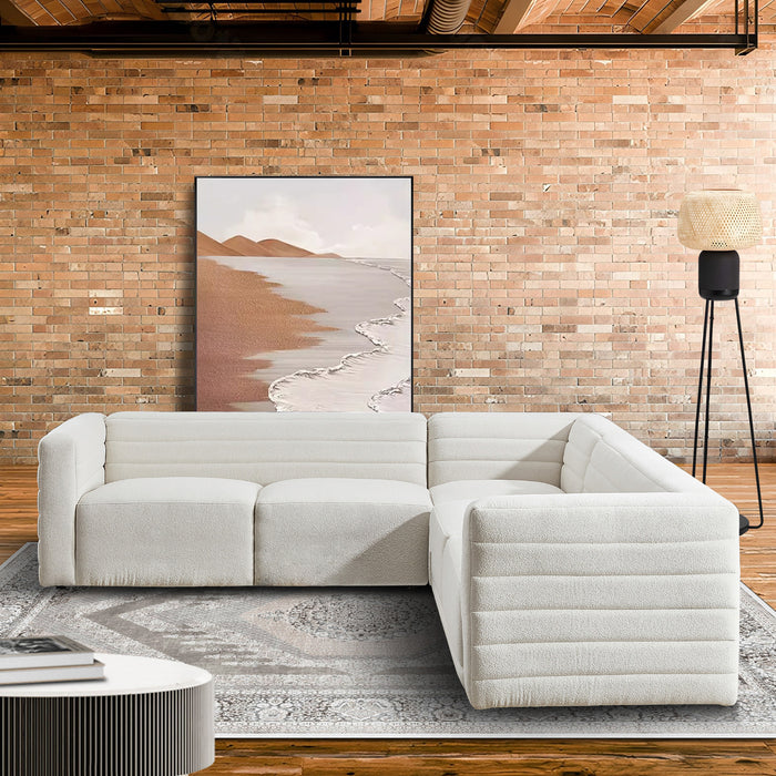 Solo Corner Sectional Sofa - Cream Boucle