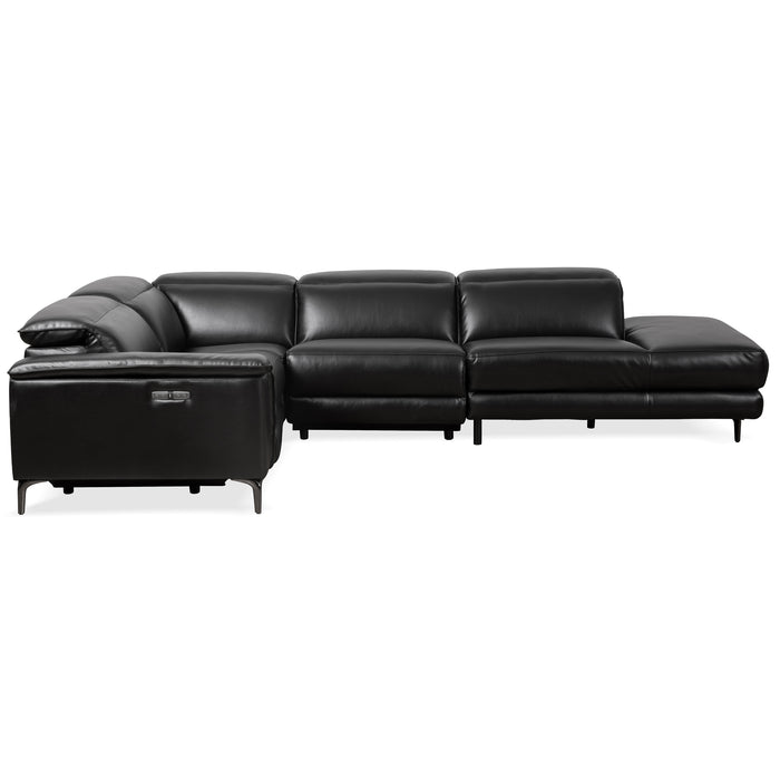 Zander Reclining Sectional Sofa - Black PU