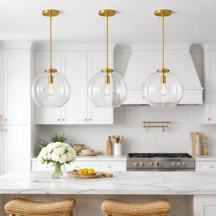 Gleam Pendant Lamp - Satin Brass and Clear Glass