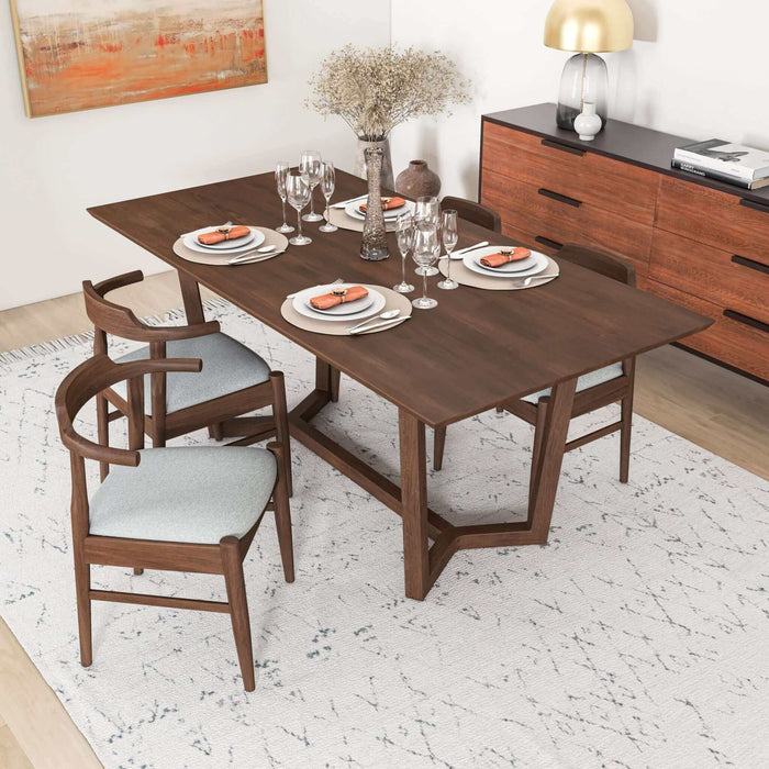 Marina  Solid Wood Dining Table In Brown