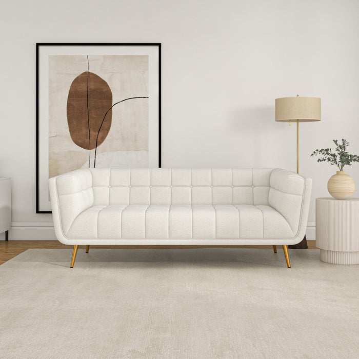 Addison Sofa (Large - Beige Boucle with Metal Feet)