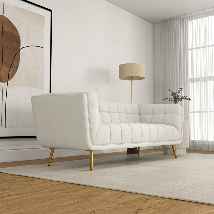 Addison Sofa (Large - Beige Boucle with Metal Feet)