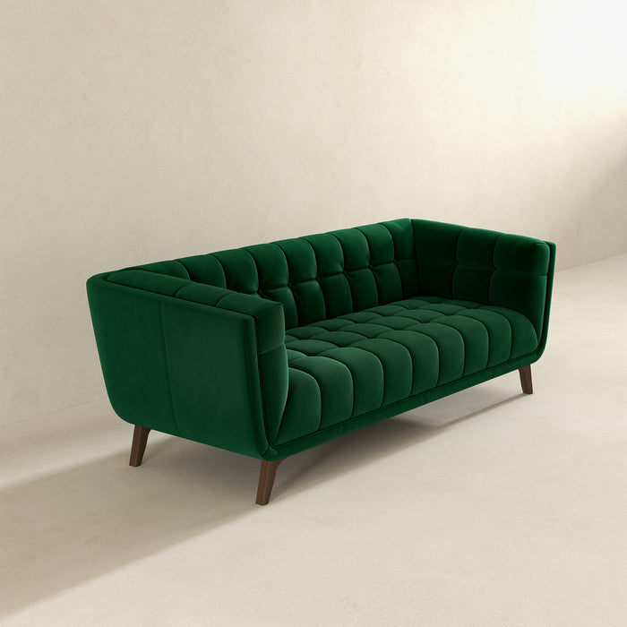 Addison Large Green Velvet Sofa