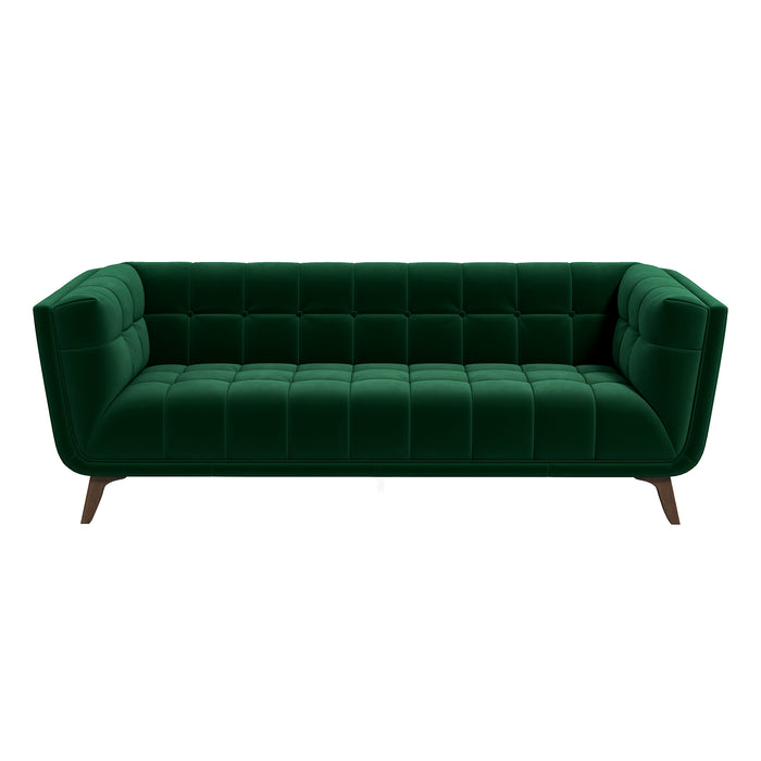 Addison Large Green Velvet Sofa