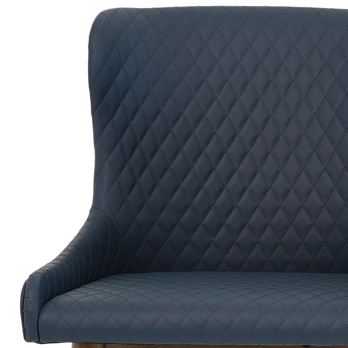 Robin Dining Chair Set of 2 - Navy Blue Vegan Leather