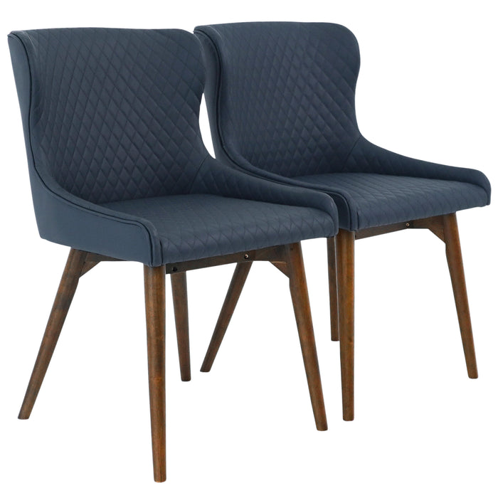 Robin Dining Chair Set of 2 - Navy Blue Vegan Leather