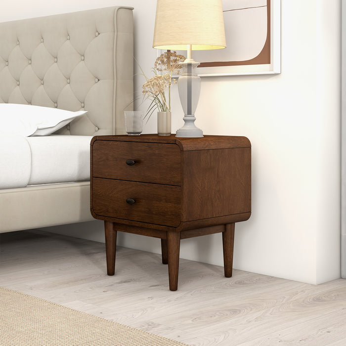 Alexa Mid Century Modern Style Night Stand 2-Drawer