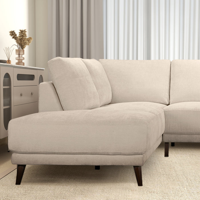 Amara Left Sectional Cream Fabric Sofa