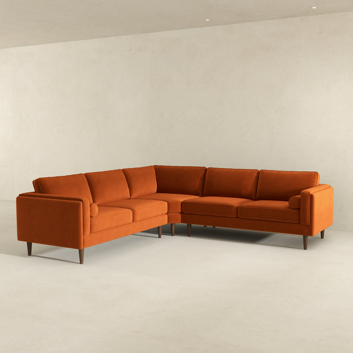 Amber Burnt Orange Corner Sectional Sofa