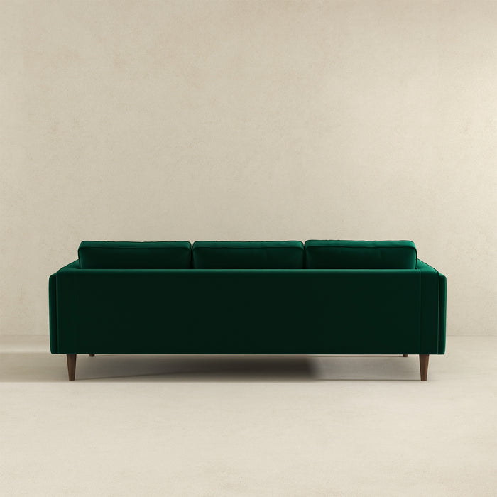 Amber Mid-Century Modern Dark Green Luxury Velvet Sofa