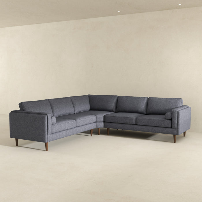 Amber Grey Fabric Corner Sectional Sofa