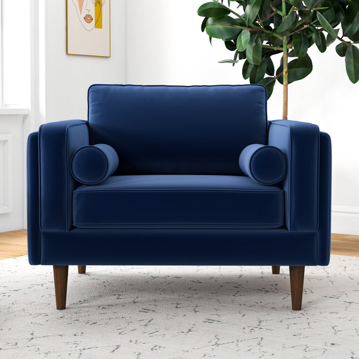 Amber Lounge Chair (Navy Blue Velvet)