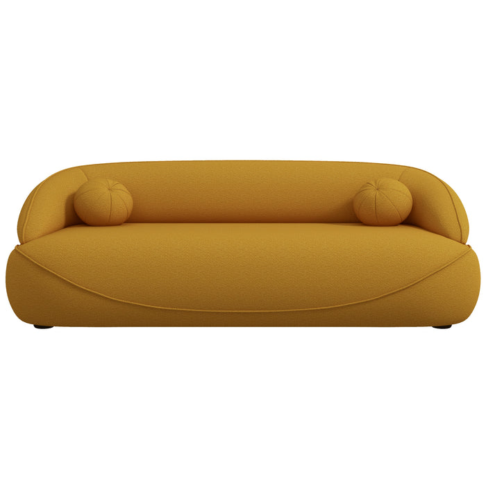 Andrew Mustard Yellow Boucle Sofa