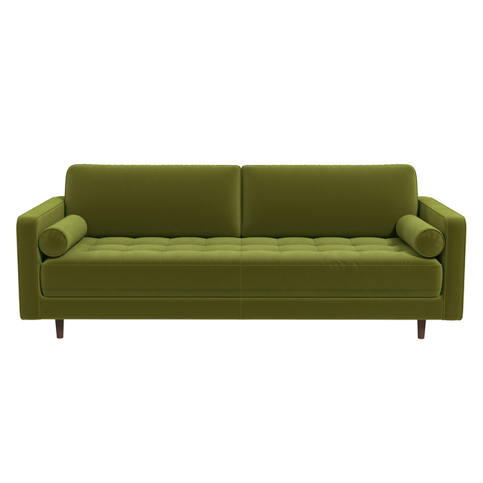 Anthony Pistachio Green Pillow Back Velvet Sofa