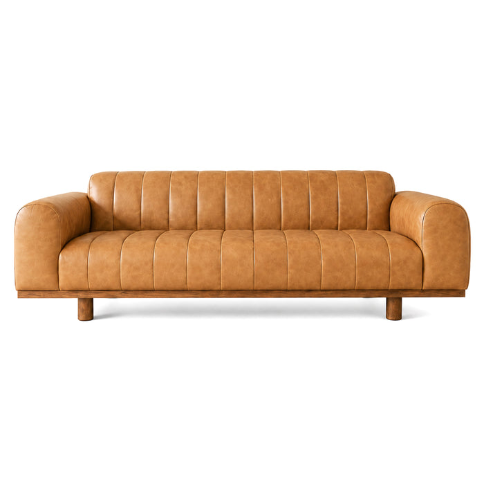 Nebraska 3-Seater Top Grain Leather Sofa with Solid Wood Legs | Ashcroft Imports Furniture