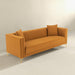 Lewis Velvet Sofa | Cognac Channel-Tufted Sofa with Gold Legs | Ashcroft Imports Furniture