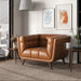 Addison Mid-Century Modern Cognac Genuine Leather Lounge Chair | Ashcroft Imports Furniture