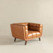 Addison Mid-Century Modern Cognac Genuine Leather Lounge Chair | Ashcroft Imports Furniture