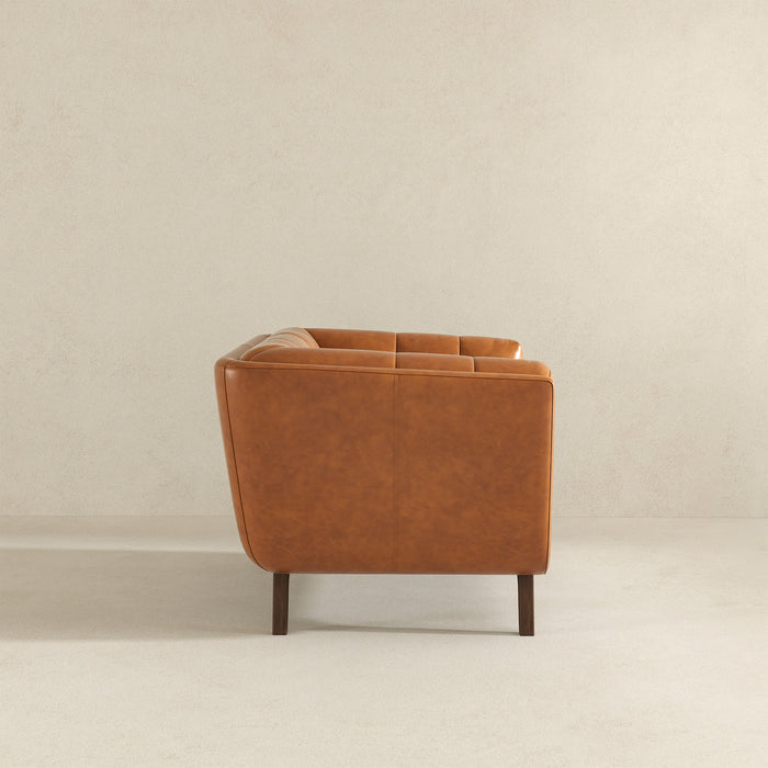 Addison Mid-Century Modern Cognac Genuine Leather Lounge Chair | Ashcroft Imports Furniture