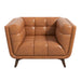 Addison Mid-Century Modern Cognac Genuine Leather Lounge Chair | Ashcroft Imports Furniture