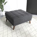 Addison Tufted Square Ottoman | Dark Grey Upholstery | Mid-Century Solid Wood Legs | Ashcroft Imports Furniture
