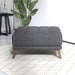 Addison Tufted Square Ottoman | Dark Grey Upholstery | Mid-Century Solid Wood Legs | Ashcroft Imports Furniture