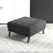 Addison Tufted Square Ottoman | Dark Grey Upholstery | Mid-Century Solid Wood Legs | Ashcroft Imports Furniture