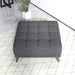 Addison Tufted Square Ottoman | Dark Grey Upholstery | Mid-Century Solid Wood Legs | Ashcroft Imports Furniture