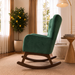 Alistair Modern Rocking Chair | Green Velvet & Solid Wood Base | Ashcroft Imports Furniture