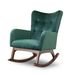 Alistair Modern Rocking Chair | Green Velvet & Solid Wood Base | Ashcroft Imports Furniture
