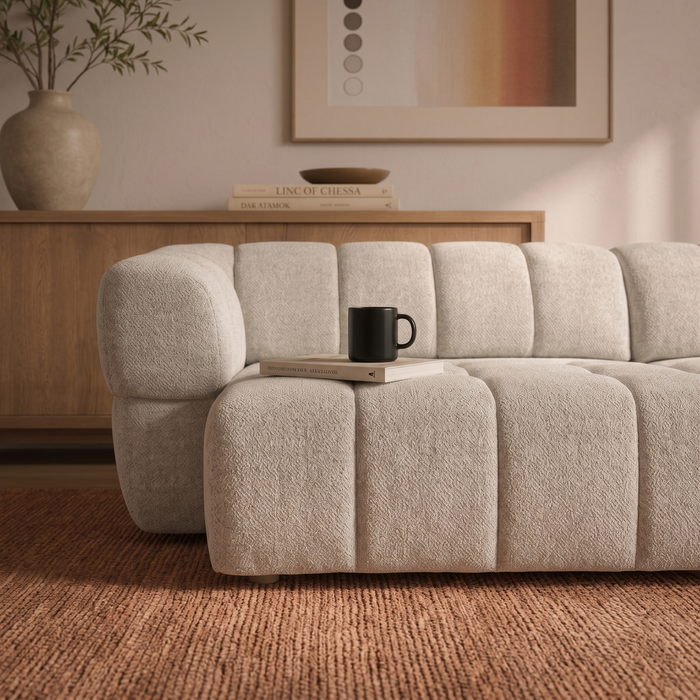 Burntwood Light Brown Chenille PWR Slider Sofa
