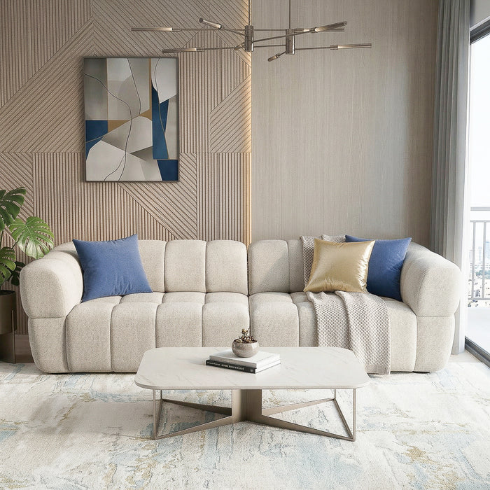 Burntwood Light Brown Chenille PWR Slider Sofa