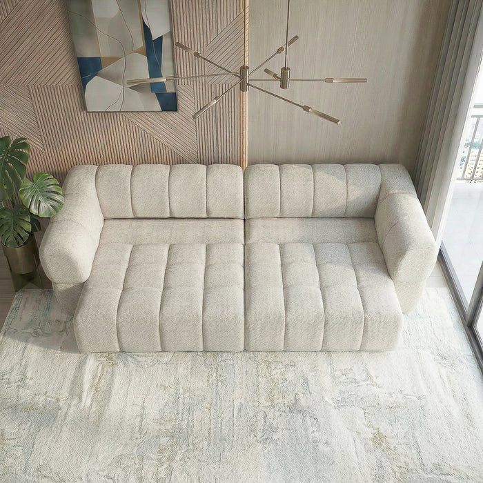 Burntwood Light Brown Chenille PWR Slider Sofa