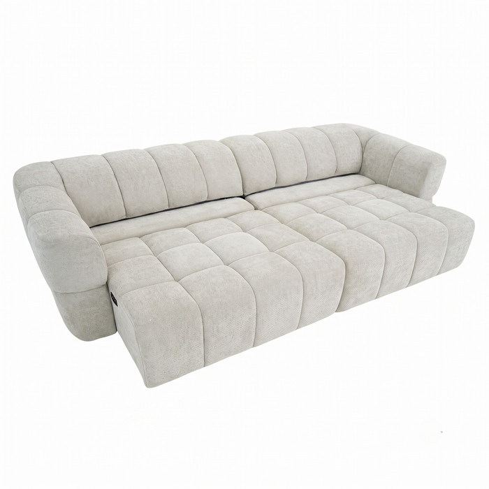 Burntwood Light Brown Chenille PWR Slider Sofa