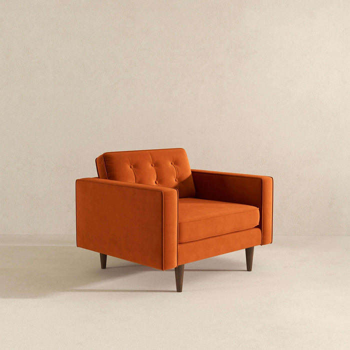 Casey  Burnt Orange Velvet Lounge Chair- Ashcroft Furniture