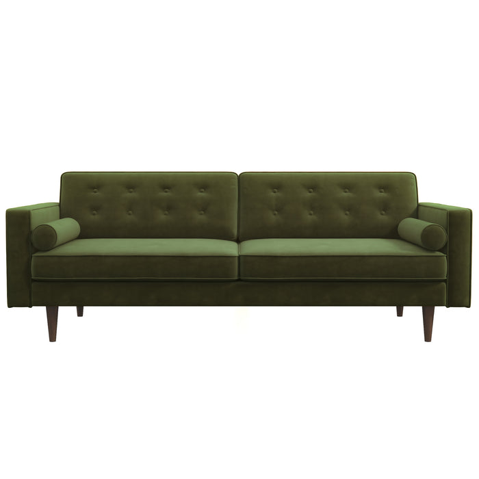Casey Tufted Back Olive Green Velvet Upholstered Sofa