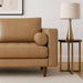 Catherine Mid-Century Modern Genuine Tan Leather Loveseat | Ashcroft Imports Furniture