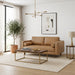 Catherine Mid-Century Modern Genuine Tan Leather Loveseat | Ashcroft Imports Furniture