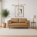 Catherine Mid-Century Modern Genuine Tan Leather Loveseat | Ashcroft Imports Furniture