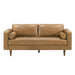 Catherine Mid-Century Modern Genuine Tan Leather Loveseat | Ashcroft Imports Furniture
